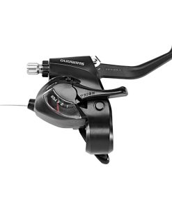 Levier-Manette VTT Patin Shimano Stef41 Droit 6V. Noir Frein V-Brake 2 Doigts
