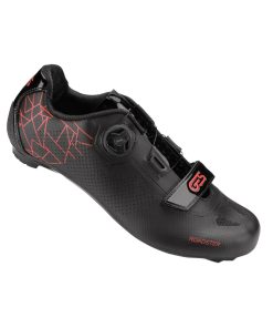 Chaussure Route Ges Roadster2 Noir-Rouge T46 Fixation Microclip Atop-Velcro Compatible Look-Shimano (Paire)