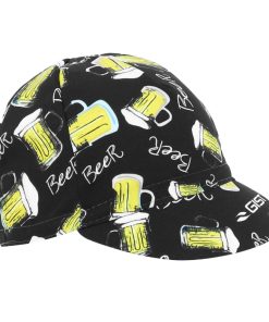 Casquette Velo Deco Biere Noir - Jaune