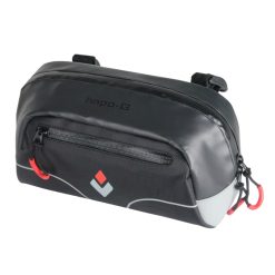 Sacoche de Cintre Guidon Hapo.G Cyclindre Noir Fixation Velcros 2L (L25 X L13.5 X H10)