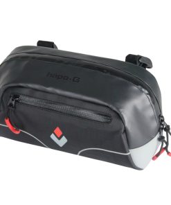 Sacoche de Cintre Guidon Hapo.G Cyclindre Noir Fixation Velcros 2L (L25 X L13.5 X H10)