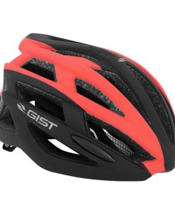 Casque Velo Adulte Gist Route Planet Noir-Rouge Mat In-Mold Taille 58-62 Reglage Molette 212Grs