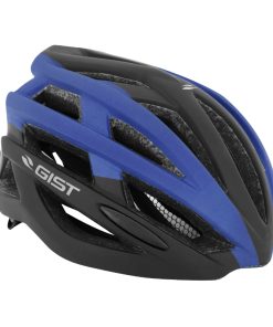 Casque Velo Adulte Gist Route Planet Noir-Bleu Mat In-Mold Taille 52-58 Reglage Molette 212Grs