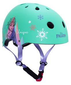 Casque Velo Enfant Disney V3 Frozen Blanc Avec Molette Reglage Taille 52-56 (Vendu Sur Carte)
