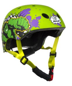 Casque Velo Enfant Disney V3 Hulk Vert Avec Molette Reglage Taille 54-58 (Vendu Sur Carte)