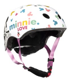 Casque Velo Enfant Disney V3 Minnie Blanc Avec Molette Reglage Taille 54-58 (Vendu Sur Carte)