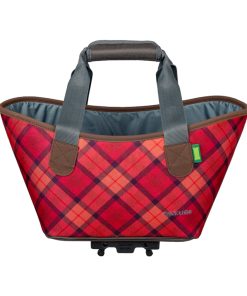 Panier-Sac A Main Velo Racktime Agnetha Rouge Fixation Porte Bagage (L 34Cm X L 26Cm X H 37Cm) - Compatible Systeme Racktime Snapit