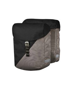 Sacoche Arriere Velo Double Racktime Vida 24L Noir et Pierre (43X14X36Cm) - Compatible Systeme Racktime Snapit