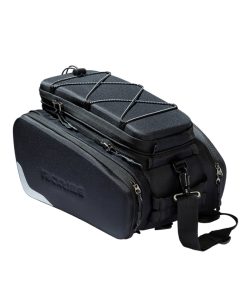 Sacoche Arriere Velo Racktime Odin Noir Fixation Porte Bagage (L 37Cm X L 24Cm X H 24Cm) - Compatible Systeme Racktime Snapit (Avec Sacoches Laterale Rabatables)