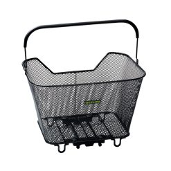 Panier Arriere Fil Acier Racktime Bask It Noir Avec Anse Sur Porte Bagage (43X29X31 Cm) - Compatible Systeme Racktime Snapit