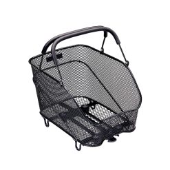 Panier Arriere Fil Acier Racktime Bask It Trunk Noir Avec Anse Sur Porte Bagage (39X26X27 Cm) - Compatible Systeme Racktime Snapit