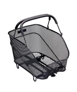 Panier Arriere Fil Acier Racktime Bask It Trunk Noir Avec Anse Sur Porte Bagage (39X26X27 Cm) - Compatible Systeme Racktime Snapit