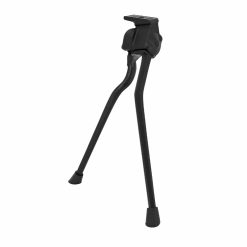 Bequille Velo Double Centrale Pletscher Twin Noir Avec 2 Pieds Rabatable Du Meme Cote Longueur 320mm