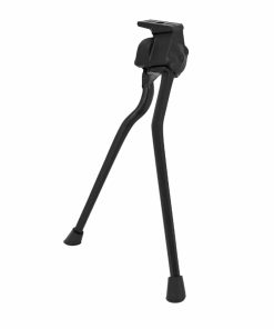 Bequille Velo Double Centrale Pletscher Twin Noir Avec 2 Pieds Rabatable Du Meme Cote Longueur 320mm