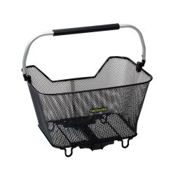 Panier Arriere Fil Acier Racktime Bask It 2.0 Noir Avec Anse Sur Porte Bagage (43X29X31 Cm) - Compatible Systeme Racktime Snapit 2.0 (Version Apres 2021 Monte Chez Scott)