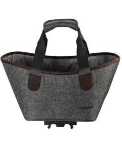 Panier-Sac A Main Velo Racktime Agnetha Gris Fixation Porte Bagage (L 34Cm X L 26Cm X H 37Cm) - Compatible Systeme Racktime Snapit