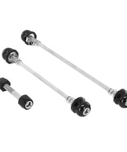 Blocage Rapide de Roue VTT Avant + Arriere Avec Serrage Selle Noir Newton Compatible 130-135 (Longueur Totale 160mm) - Serrage Cle Allen (Kit 3 Pieces)