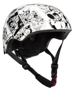 Casque Velo Enfant Disney V3 Avengers Comics Blanc Avec Molette Reglage Taille 54-58 (Vendu Sur Carte)