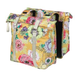 Sacoche Arriere Velo Double Basil Bloom Field 28-35L Jaune Honey Fixation Crochet-Ressort (30X15X33Cm)