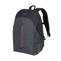 Sacoche Arriere Sac A Dos Velo Laterale Basil B-Safe Nordlicht Gris Graphite 13L Waterproof Fixation Hook Sur Porte Bagage Avec Eclairage Integre Led Fixe-Clignotant