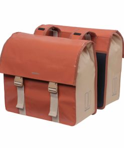 Sacoche Arriere Velo Double Basil Urban Load Impermeable Terre Rouge-Rose 48-53L (41X18X46Cm) Waterproof
