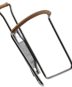 Porte Bidon Zefal Vintage Acier Chrome Avec Gainage Cuir Marron Diam 4mm 80G
