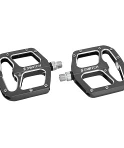 Pedale VTT Plateforme Descente - BMX Switch Gap Alu Argent Filetage 9-16 Avec Picots Argent (Paire)