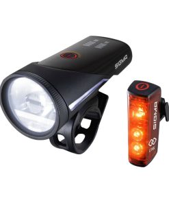 Eclairage Velo Usb Kit Sigma Aura 100 Lux-Blaze Link (Autonomie 3H Mode Standard et 12H Mode Eco) Noir - Homologue - Adapte L'Eclairage En Fonction de La Luminosite