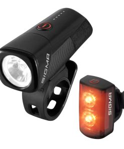 Eclairage Velo Usb Kit Sigma Buster 400 Lumen - Buster Rl80 (Autonomie Avant 9H-Arrière 8H Jusqu'A 12H Mode Flash) Noir - Homologue - Adapte L'Eclairage En Fonction de La Luminosite