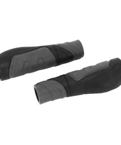 Poignee City-VTC Marwi Bi-Matiere Ergonomique Noir-Gris L128mm Redecoupable A 85mm (Paire)