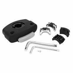 Fixation Adaptateur Porte Bebe-Siege Enfant Polisport Guppy Mini Avant Sur Tube de Direction (Diam 20 À 40Mm) Avec Kit Entretoises - Compatible Ecran Polisport Ref 30806