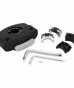 Fixation Adaptateur Porte Bebe-Siege Enfant Polisport Guppy Mini Avant Sur Tube de Direction (Diam 20 À 40Mm) Avec Kit Entretoises - Compatible Ecran Polisport Ref 30806