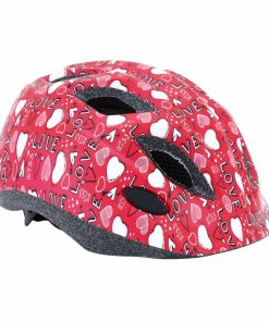 Casque Velo Enfant Polisport Junior Love Rose Taille 52-56Cm Avec Molette et Eclairage Led (Vendu Sur Carte)