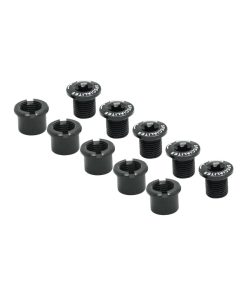 Intravis Pedalier Ta Alu Noir Compatible Double Plateaux 5 Branches (Jeu de 5) - Vis et Cheminee
