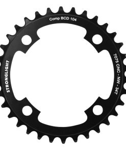 Plateau Vae-E-Bike 4 Branches D.104 Pour Shimano E-Steps Stronglight 34 Dents Mono Noir Alu 7075 (Pour E-Steps 6100 -7000 - 8000) Narrow Wide