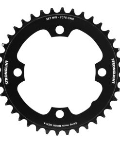 Plateau VAE / E-Bike 4 Bra D.104 pour Shimano E-Steps Stronglight 38 Dents Mono Noir Alu 7075 (E-Steps 6100 / 7000 / 8000) Narrow Wide