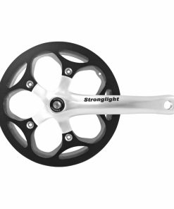 Pedalier City Stronglight 8V. Impact R Argent 170mm 46 Dents Avec Carter Pour Transmission Sans Tendeur de Chaine Pour Moyeux Vitesses Integrees (Axe Carre 127mm)