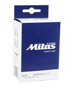 Chambre a Air Velo 12 1-2 X 1.75 Rubena Valve Standard Coudee 90° et 45° Sens de Roulement (32-47X203)