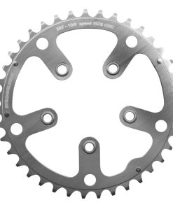 Plateau Route 5 Branches D.130 Stronglight 39 Dents Porteur Argent D.74 Alu 7075 Type Shimano 9-10V.