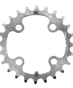 Plateau VTT 4 Branches D.64 Stronglight 24 Dents Triple Interieur Argent Acier 8-9V.