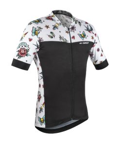 Maillot Gist Homme Manches Courtes Tatoo Zip Total Blanc L -5345