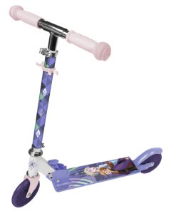 Trottinette Enfant Disney 2 Roues Frozen Acier Pliable et Reglable Avec Frein Roue Arriere