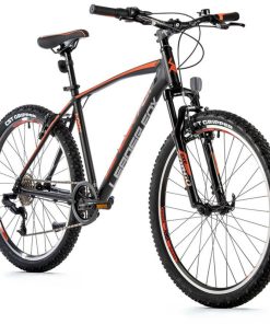 Velo Musculaire VTT 26 Leader Fox Mxc Noir Mat-Orange 8V Cadre 16 Pouces (Taille Junior 148 À 156 Cm)