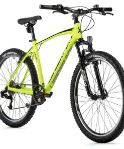 Velo Musculaire VTT 26 Leader Fox Mxc Jaune Fluo 8V Cadre 16 Pouces (Taille Junoir 148 À 156 Cm)