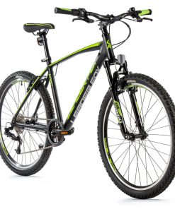 Velo Musculaire VTT 26 Leader Fox Mxc Noir Mat-Vert 8V Cadre 18 Pouces (Taille 156 À 164 Cm)