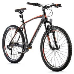Velo Musculaire VTT 26 Leader Fox Mxc Noir Mat-Orange 8V Cadre 18 Pouces (Taille 156 À 164 Cm)