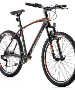 Velo Musculaire VTT 26 Leader Fox Mxc Noir Mat-Orange 8V Cadre 18 Pouces (Taille 156 À 164 Cm)