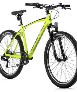 Velo Musculaire VTT 26 Leader Fox Mxc Jaune Fluo 8V Cadre 18 Pouces (Taille 156 À 164 Cm)
