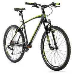 Velo Musculaire VTT 26 Leader Fox Mxc Noir Mat-Vert 8V Cadre 20 Pouces (Taille 164 À 172 Cm)