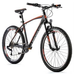 Velo Musculaire VTT 26 Leader Fox Mxc Noir Mat-Orange 8V Cadre 20 Pouces (Taille 164 À 172 Cm)
